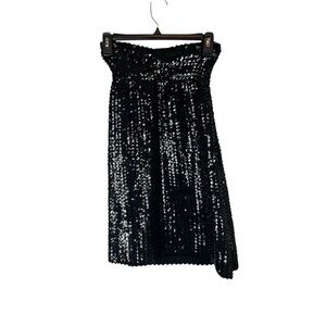 Corey Lynn Calter Black Sequin Strapless Mini Dress Size S